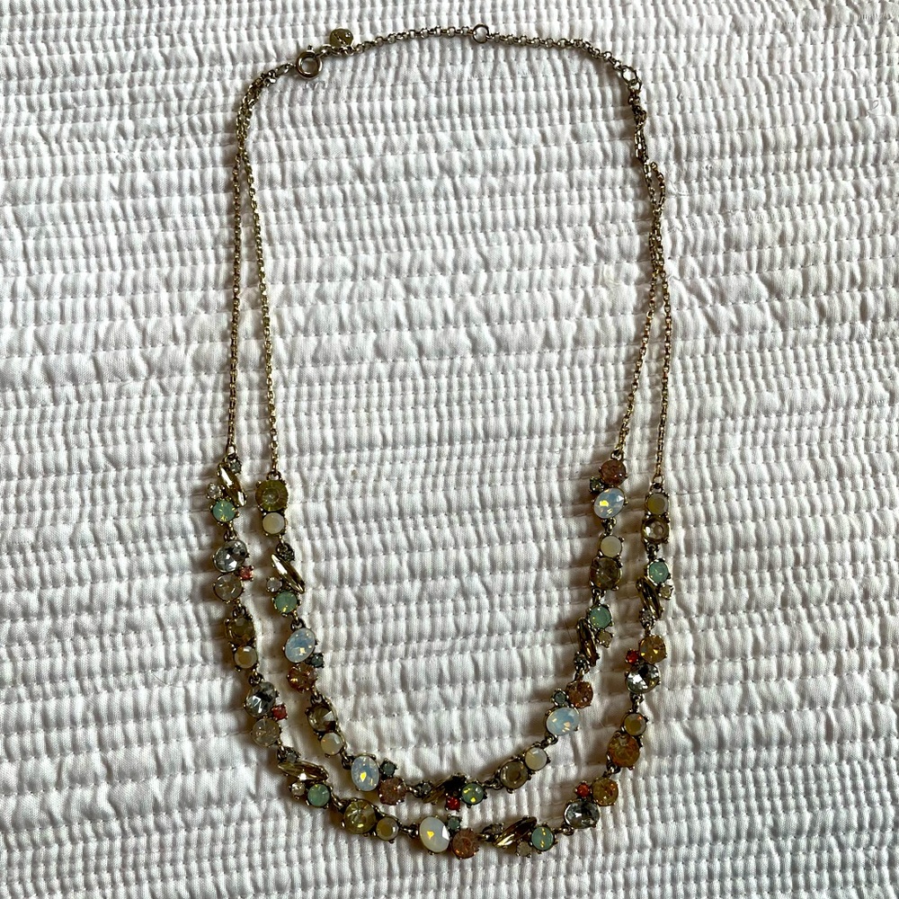 Multi-color two strand necklace